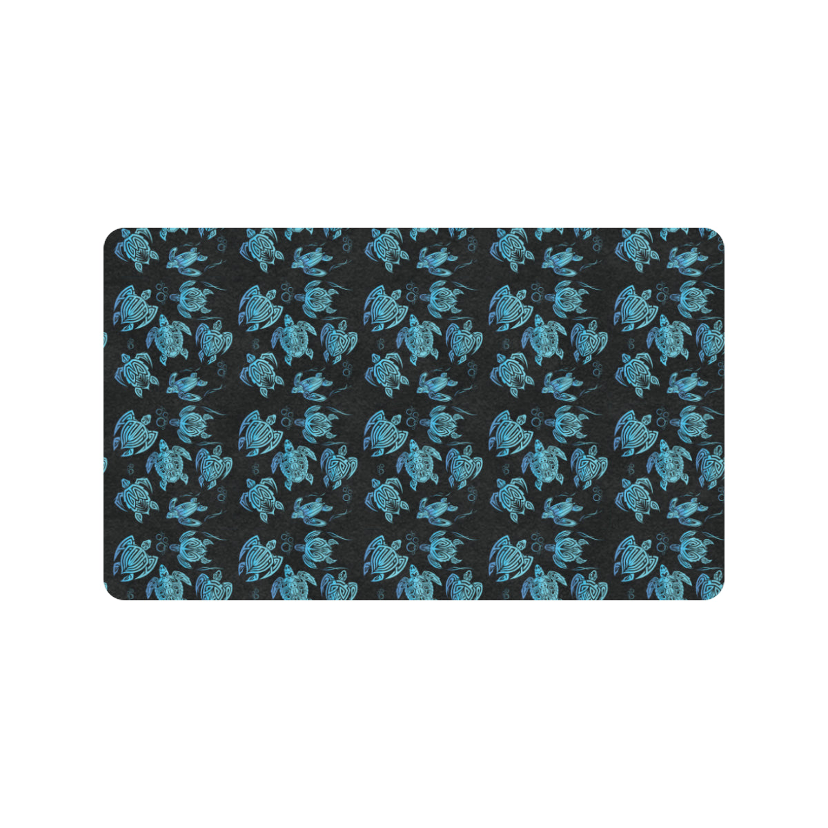 Tribal Turtle Polynesian Themed Design Rubber Doormat