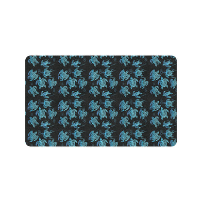 Tribal Turtle Polynesian Themed Design Rubber Doormat