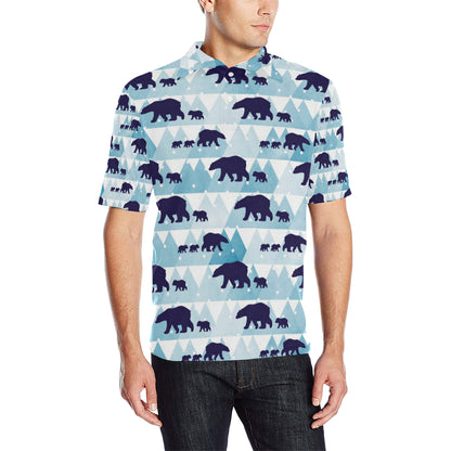 Bear Pattern Print Design BE01 Men Polo Shirt
