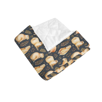 Capybara Pattern Print Design 02 Premium Quilt
