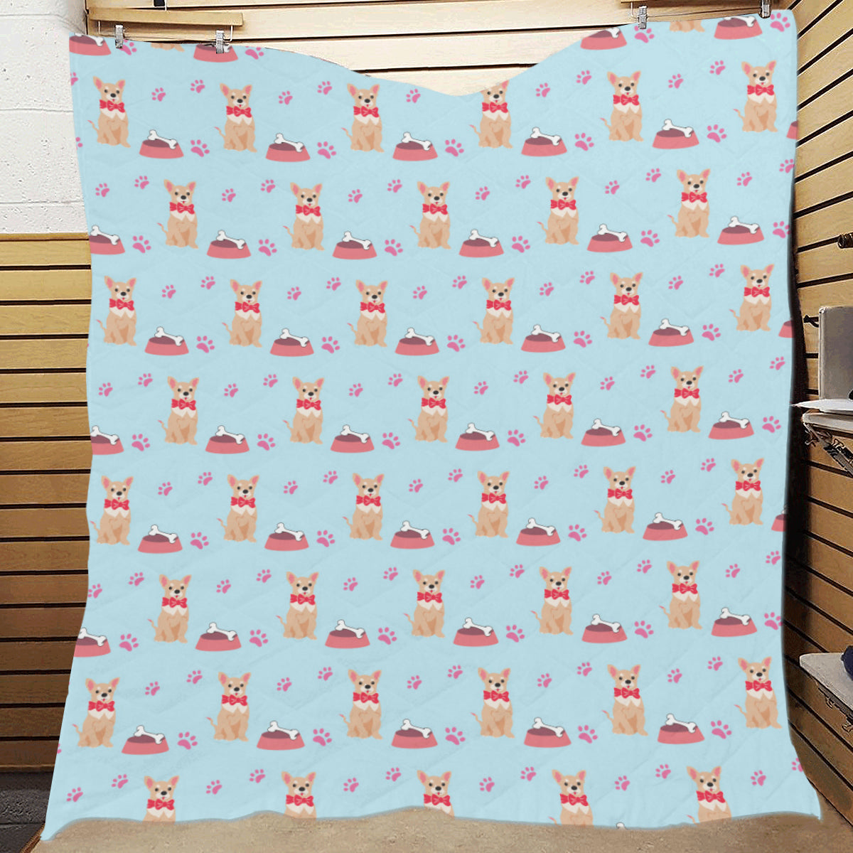 Chihuahua Pattern Print Design 05 Premium Quilt