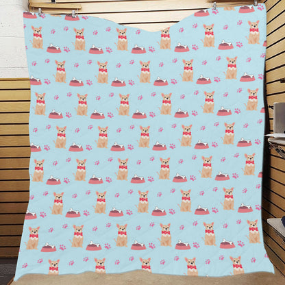 Chihuahua Pattern Print Design 05 Premium Quilt
