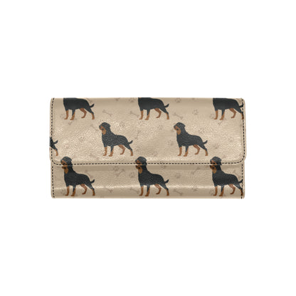 Rottweiler Pattern Print Design A01 Women's Trifold Wallet