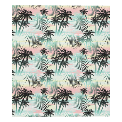 Palm Tree Pattern Print Design A03 Premium Quilt