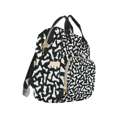 Chess Pattern Print Design 01 Diaper Bag Backpack