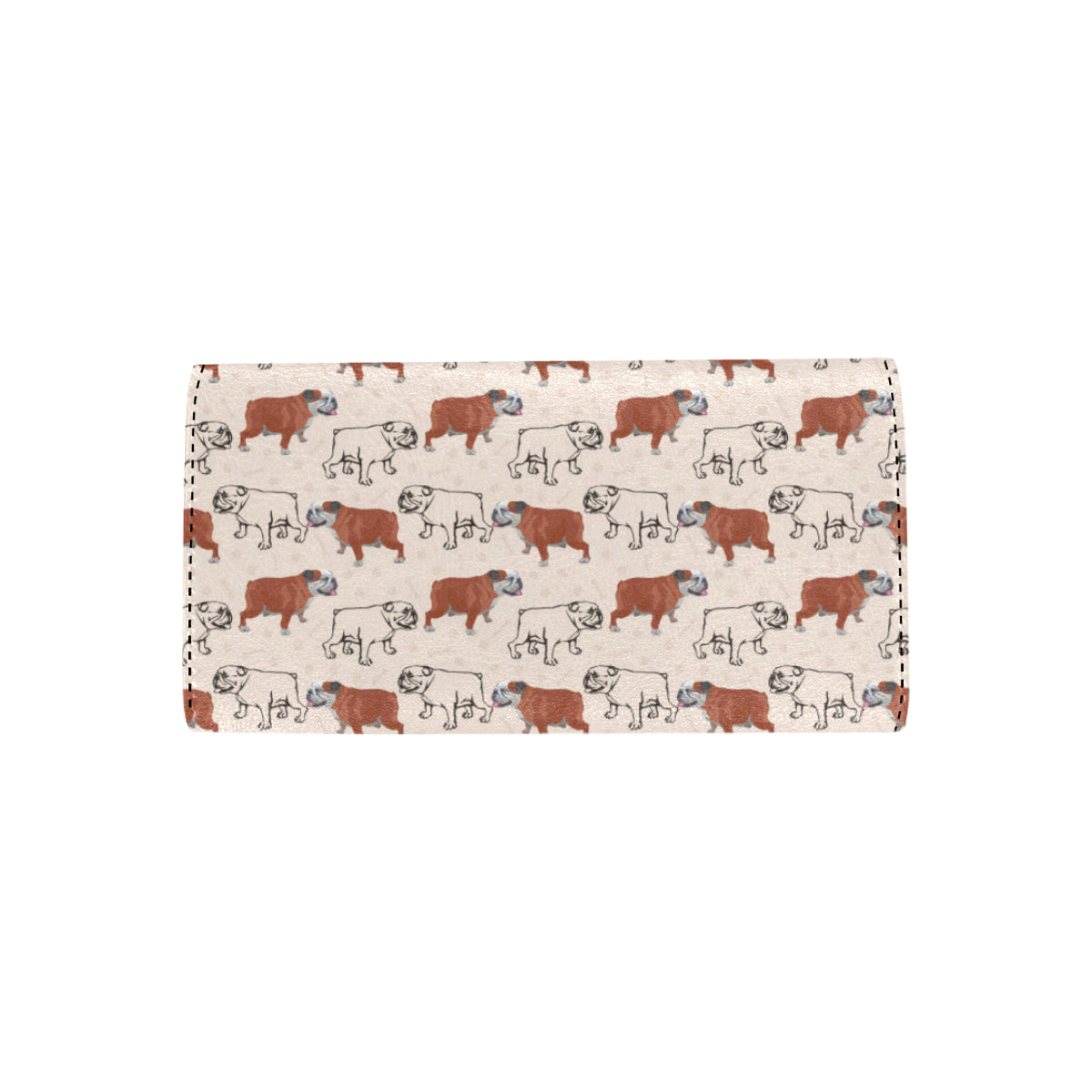 Bulldogs Pattern Print Design 04 Women's Trifold Wallet