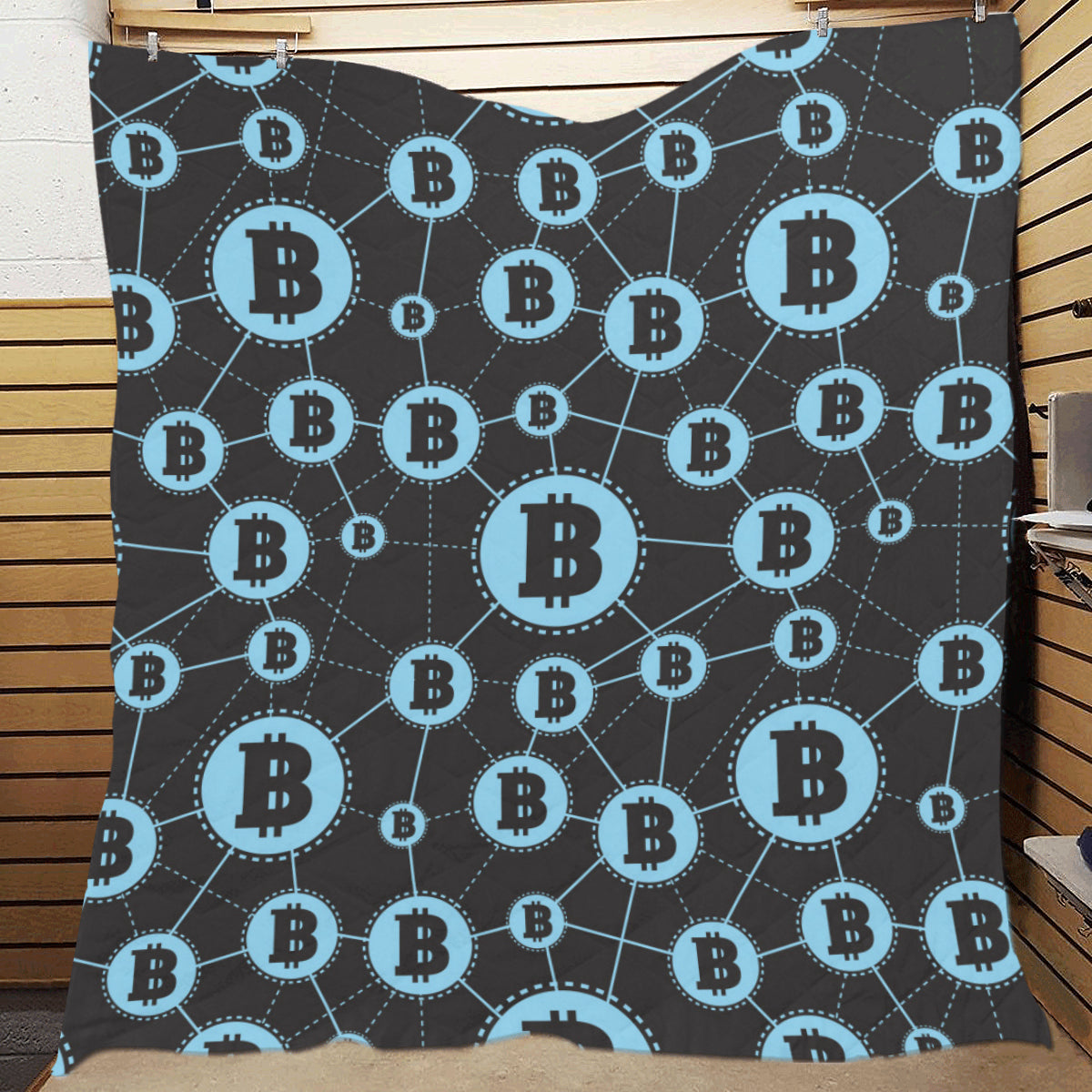 Cryptocurrency Pattern Print Design 02 Premium Quilt