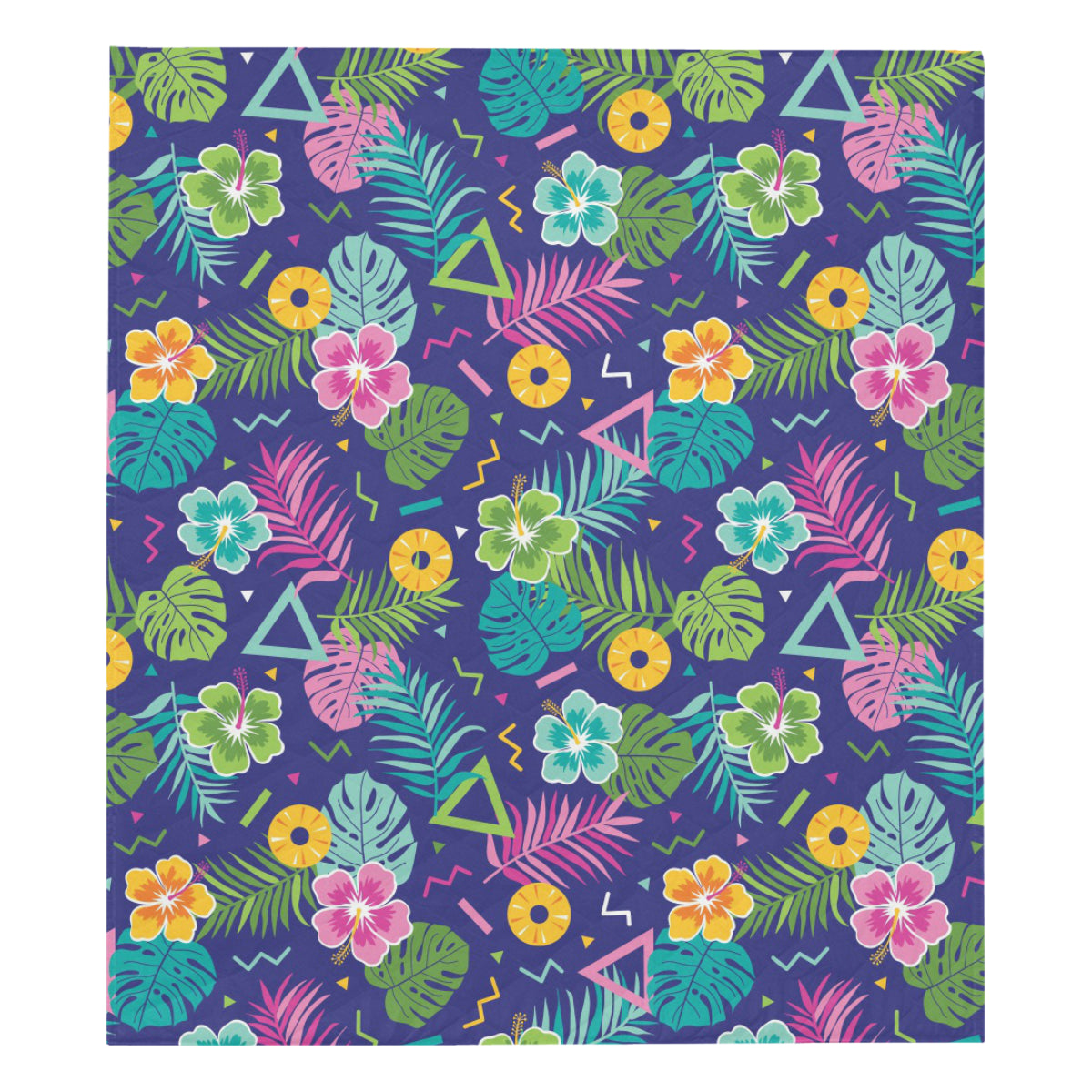 Hawaiian Themed Pattern Print Design H014 Premium Quilt