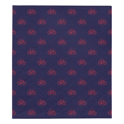 Bicycle Pattern Print Design 01 Premium Quilt