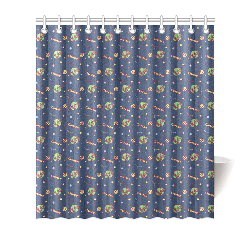 Cancer Zodiac Pattern Print Design 03 Shower Curtain