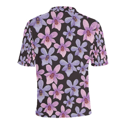 Orchid Pattern Print Design OR08 Men Polo Shirt