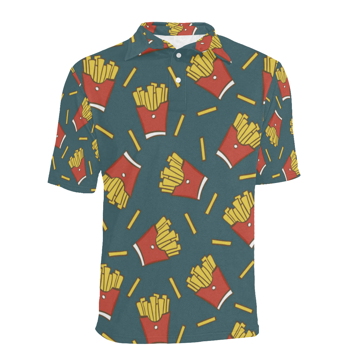 French Fried Pattern Print Design 04 Men Polo Shirt