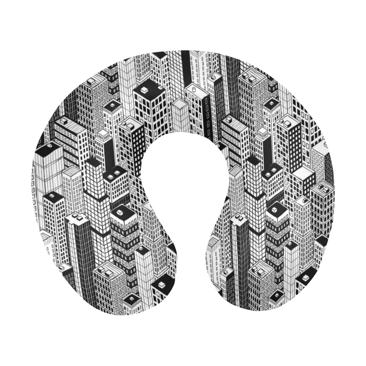City  Pattern Print Design 02 U-Shaped Travel Neck Pillow