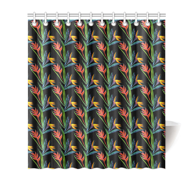 Heliconia Pattern Print Design HL04 Shower Curtain