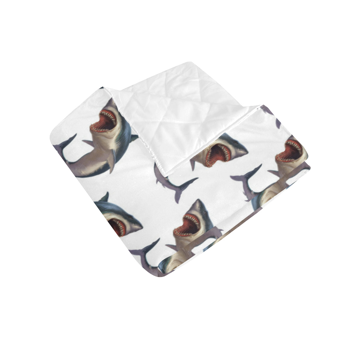 Great White Shark Pattern Print Design 03 Premium Quilt