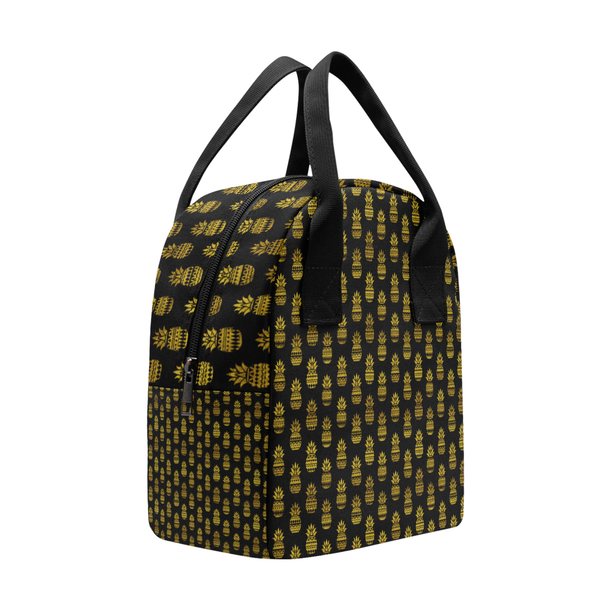 Pineapple Gold Tribal Style Print Insulated Lunch Bag