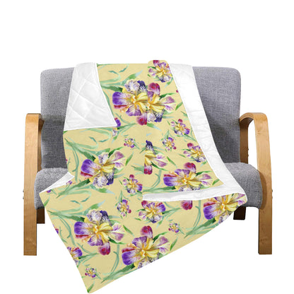 Iris Pattern Print Design IR06 Premium Quilt