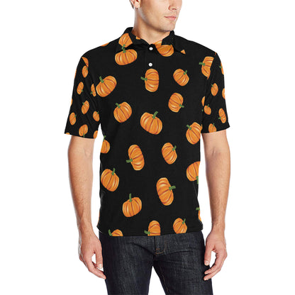 Pumpkin Pattern Print Design A05 Men Polo Shirt