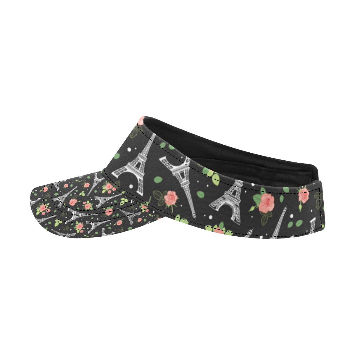 Eiffel Tower Rose Print Unisex Sun Visor