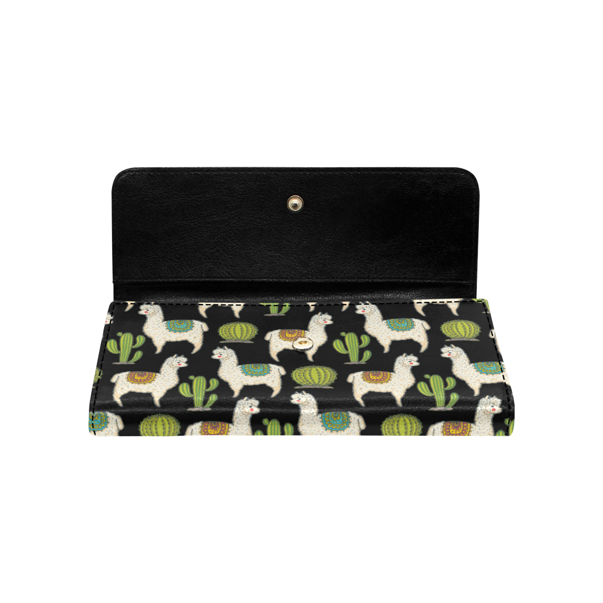 Alpaca Cactus Pattern Print Design 07 Women's Trifold Wallet