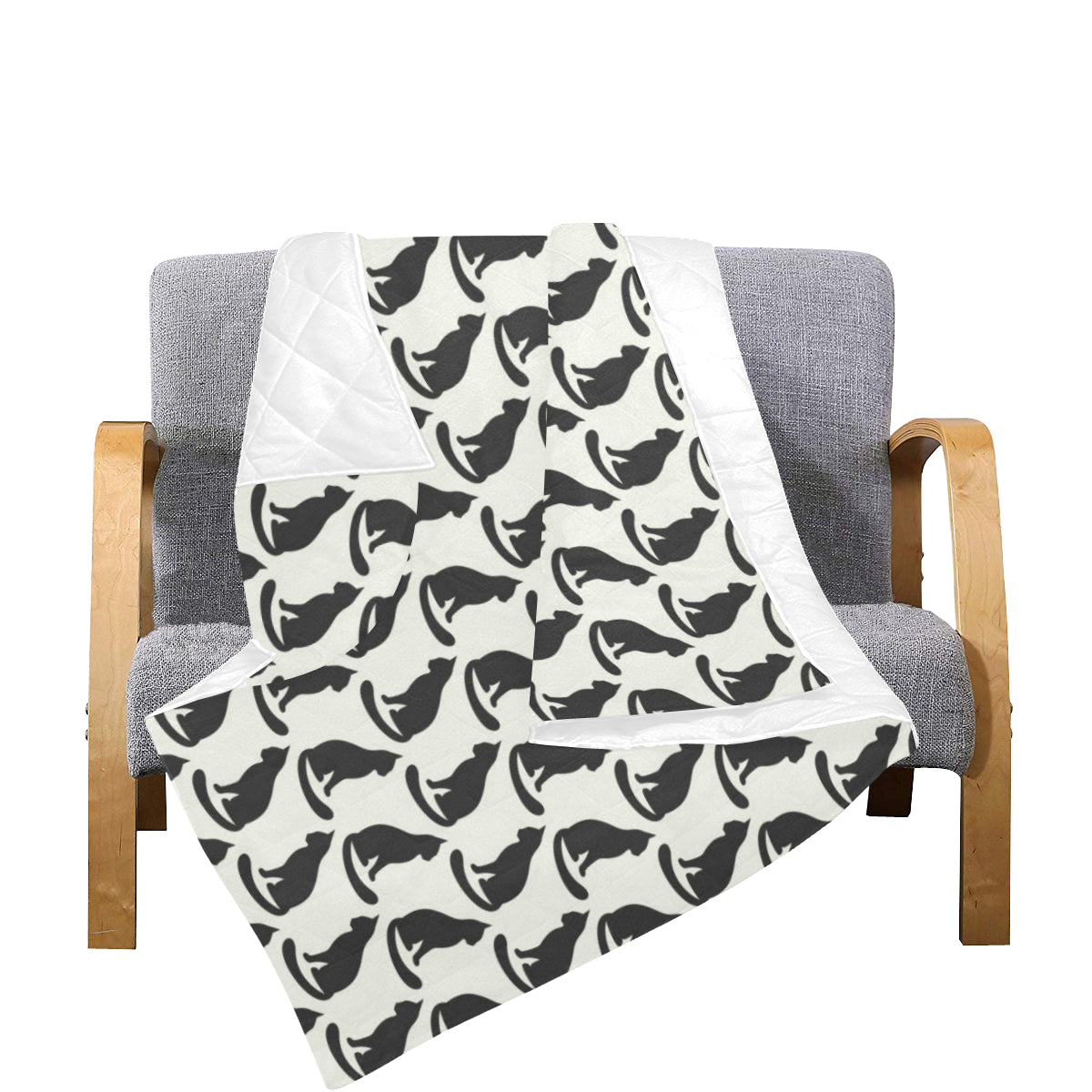 Black Cat Pattern Print Design 02 Premium Quilt