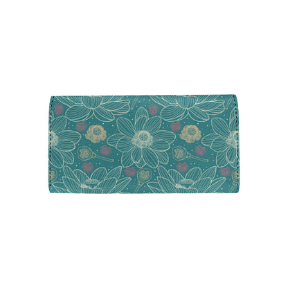 Lotus Pattern Print Design 01 Women's Trifold Wallet