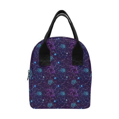 Zodiac Galaxy Design Print Insulated Lunch Bag
