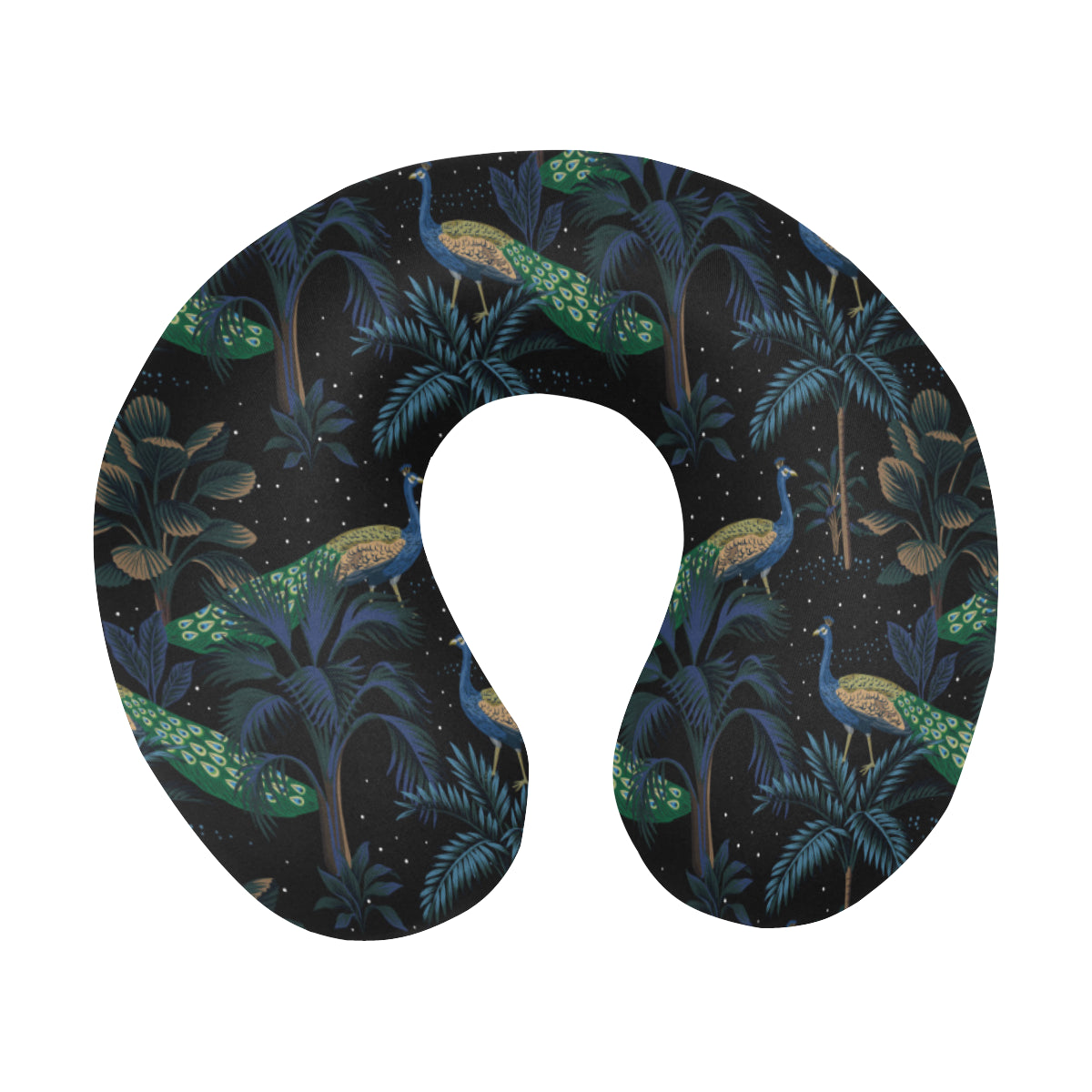 Rainforest Peacock Pattern Print Design A04 U-Shaped Travel Neck Pillow
