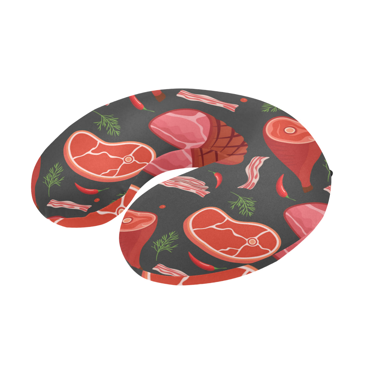 Meat Pattern Print Design 03 U-Shaped Travel Neck Pillow