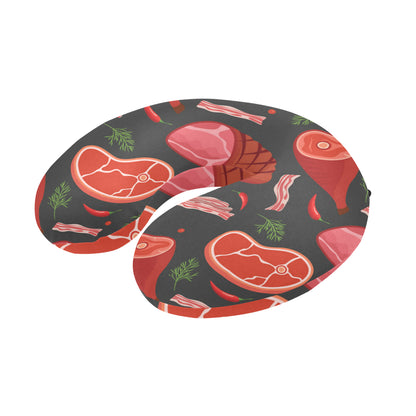 Meat Pattern Print Design 03 U-Shaped Travel Neck Pillow
