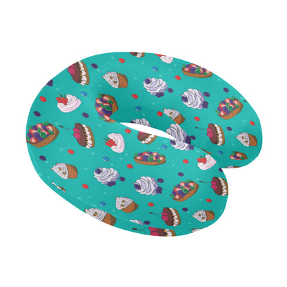 Cake Pattern Print Design 07 U-Shaped Travel Neck Pillow