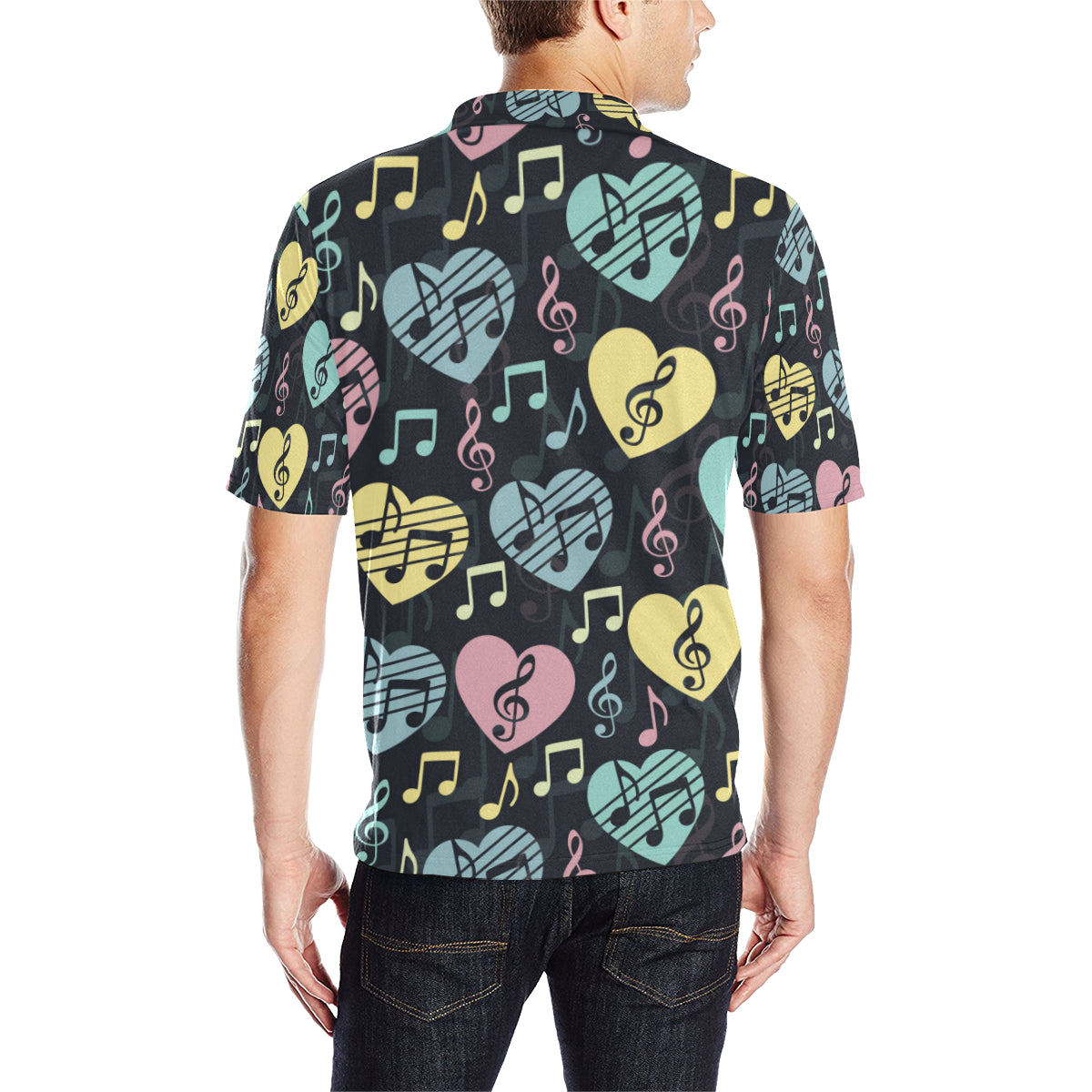 Music note Pattern Print Design A03 Men Polo Shirt