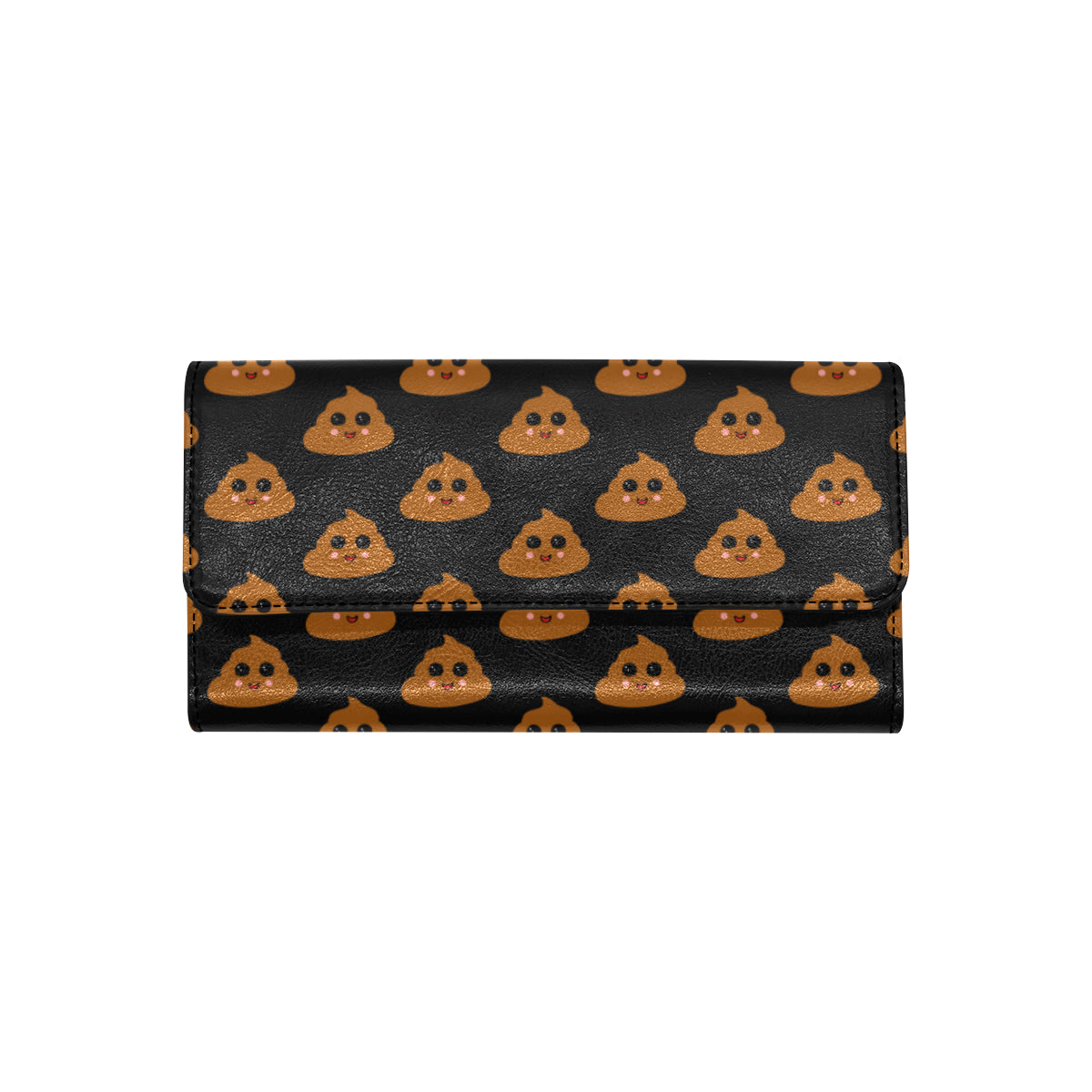 Poop Emoji Pattern Print Design A01 Women's Trifold Wallet