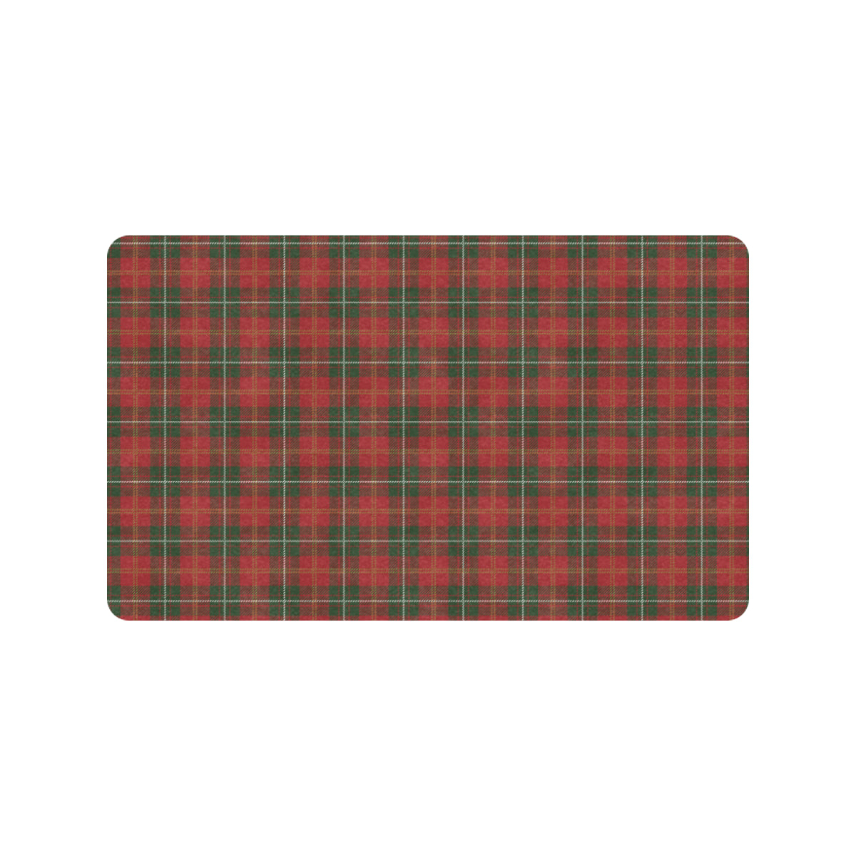 Holiday Tartan Plaid Pattern Rubber Doormat