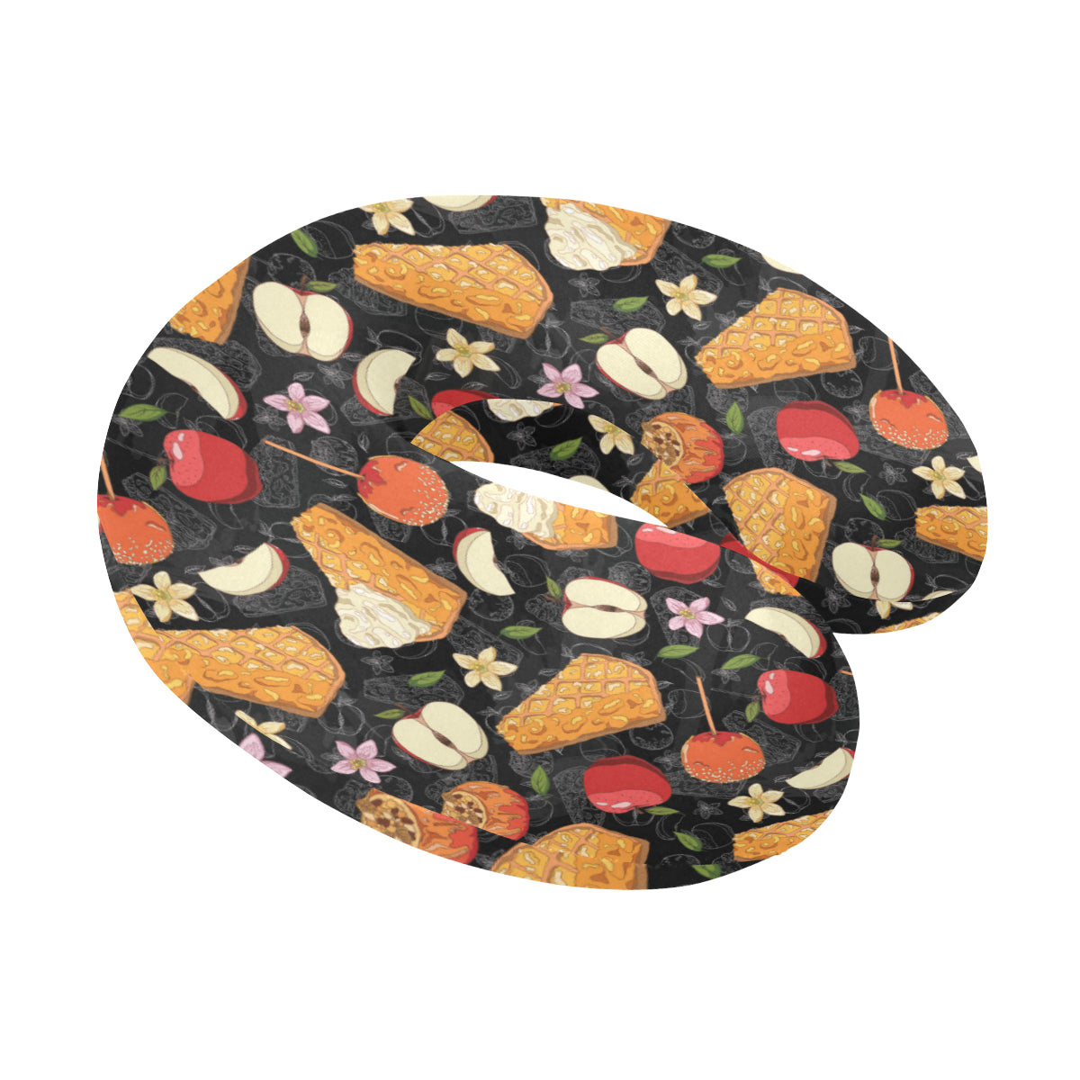 Apple Pie Pattern Print Design 01 U-Shaped Travel Neck Pillow