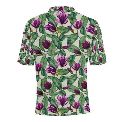 Magnolia Pattern Print Design MAG07 Men Polo Shirt