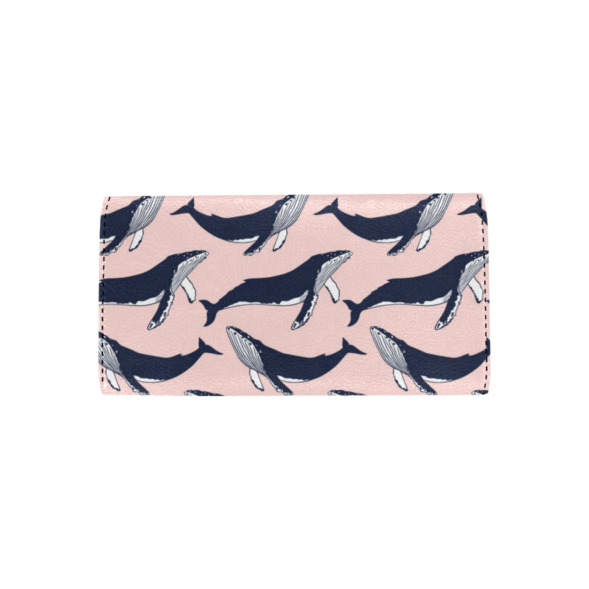 Humpback Whale Pattern Print Design 02 Women's Trifold Wallet