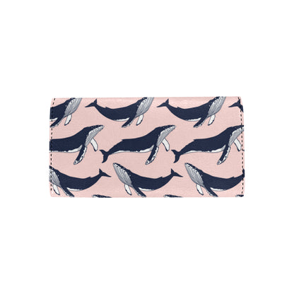Humpback Whale Pattern Print Design 02 Women's Trifold Wallet