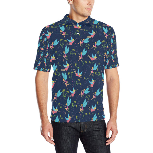 Fairy with flower Print Pattern Men Polo Shirt