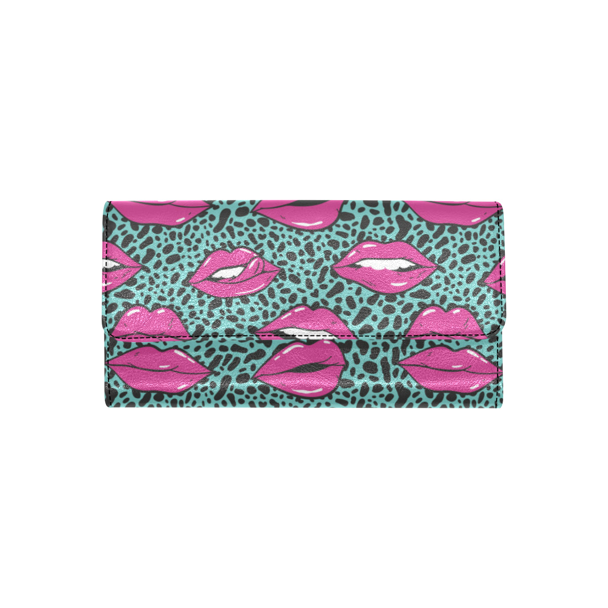 Lip Pattern Print Design 04 Women's Trifold Wallet