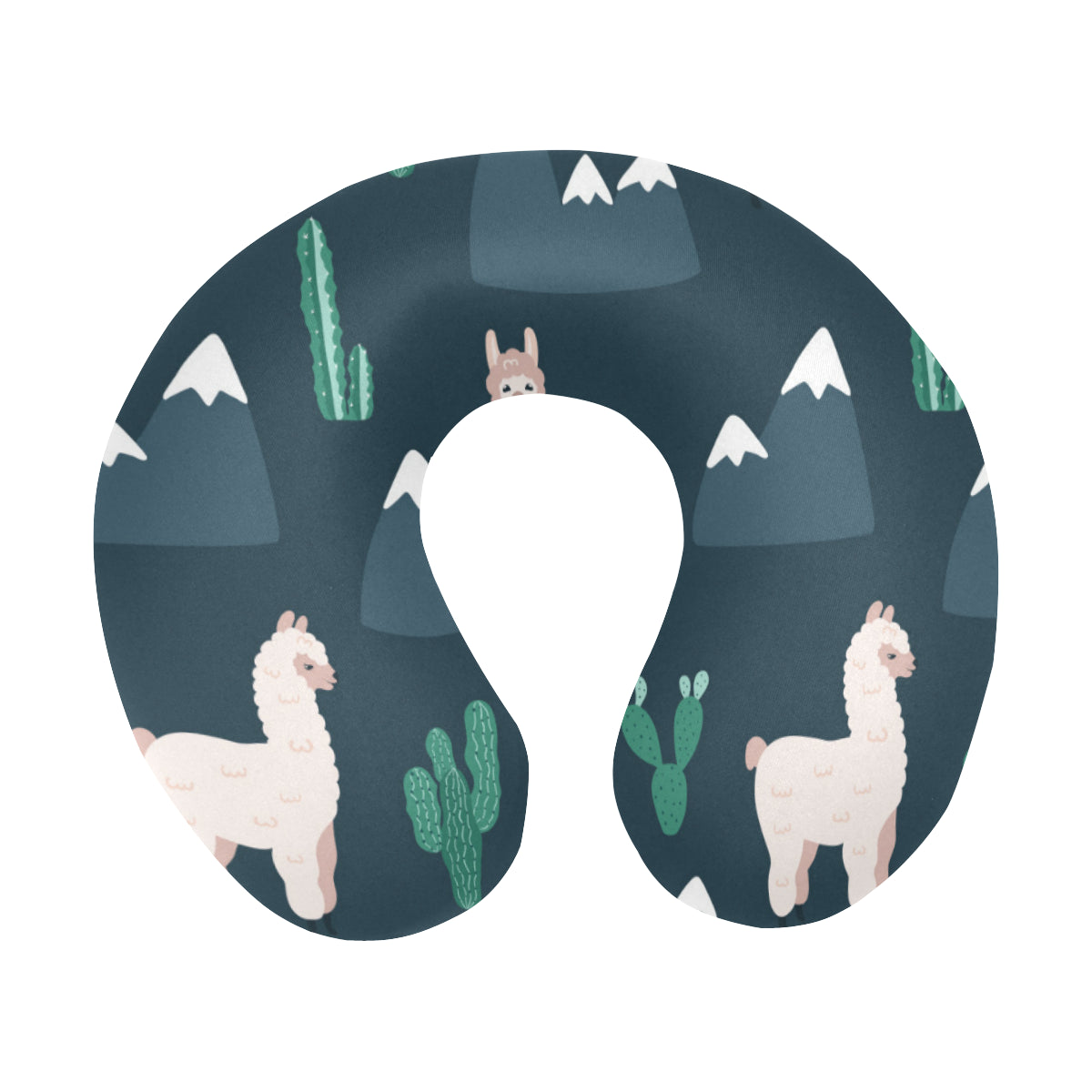 Llama Pattern Print Design 06 U-Shaped Travel Neck Pillow