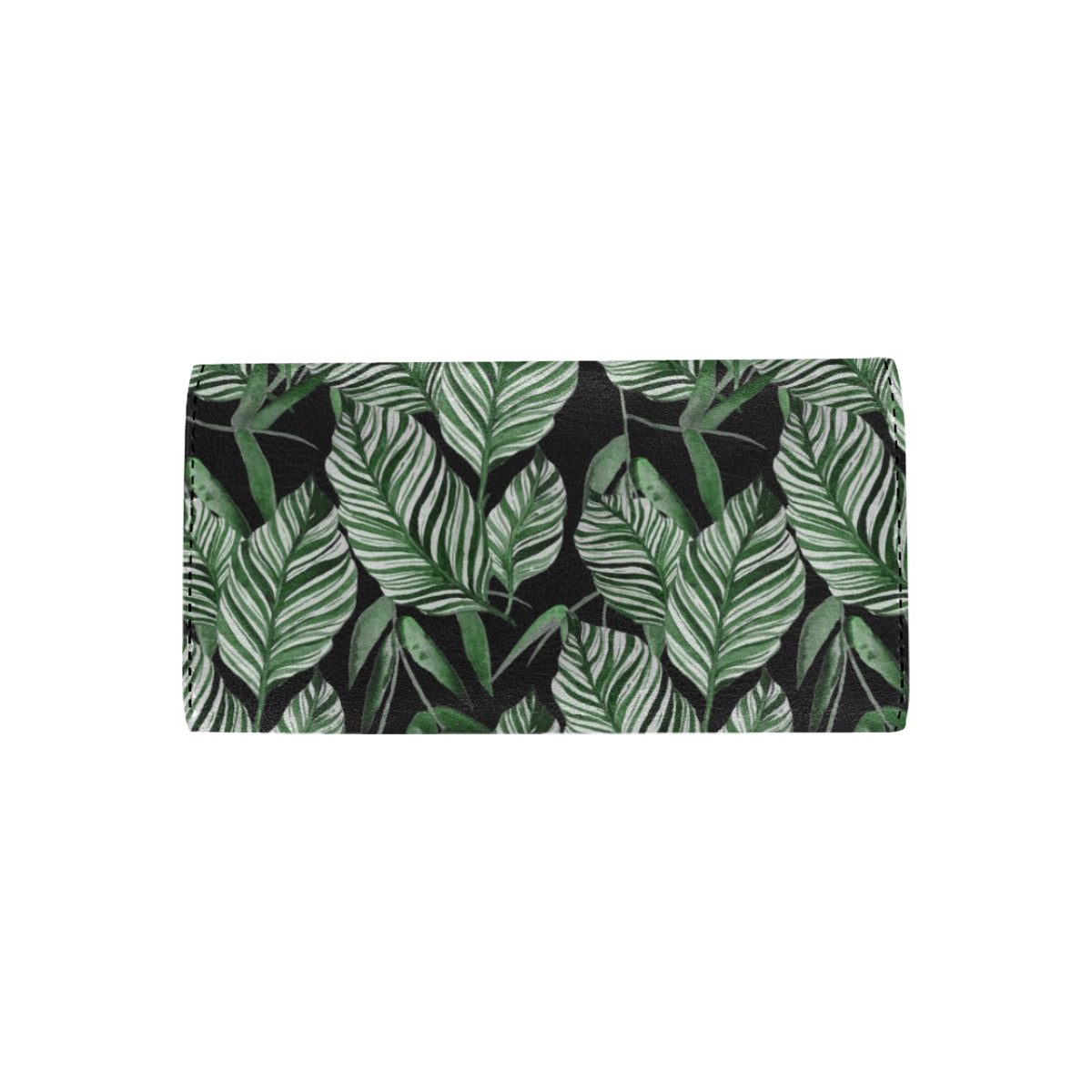 Palm Leaves Pattern Print Design PL09 Women's Trifold Wallet