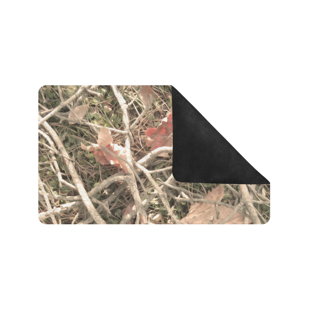 Camouflage Realistic Tree Authumn Print Rubber Doormat