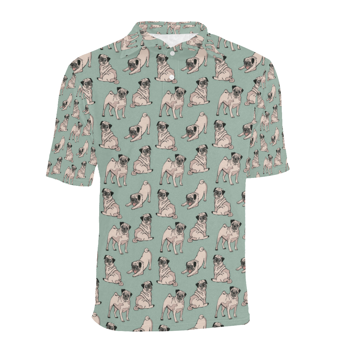 Pug Pattern Print Design A01 Men Polo Shirt