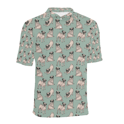 Pug Pattern Print Design A01 Men Polo Shirt