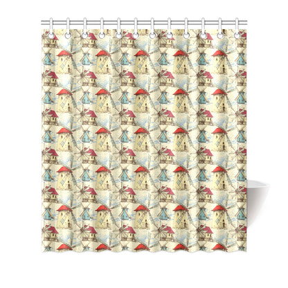 Windmill Pattern Print Design 01 Shower Curtain