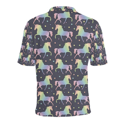 Rainbow Pattern Print Design A05 Men Polo Shirt