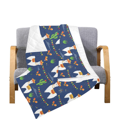 Llama Cactus Pattern Print Design 05 Premium Quilt