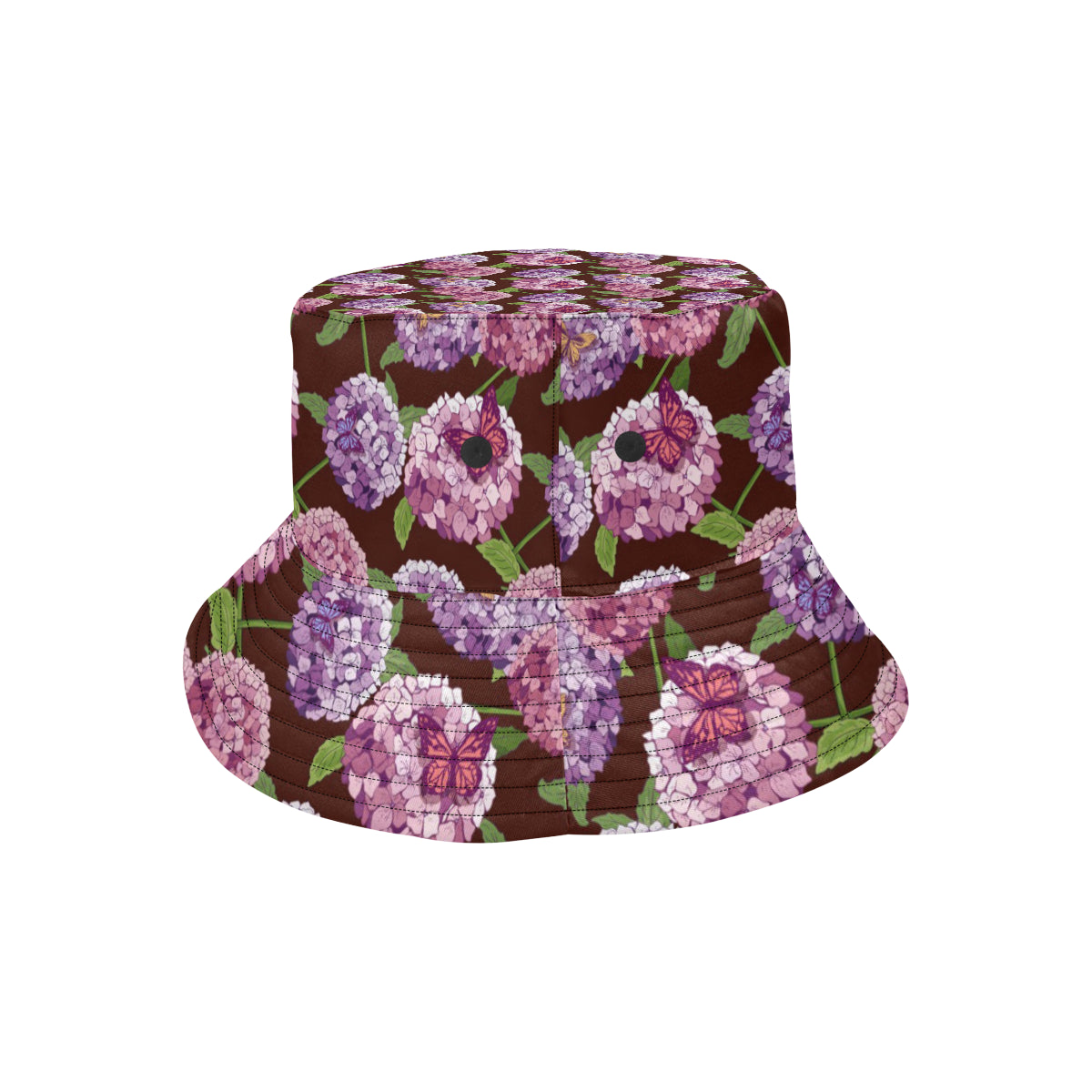 Hydrangea Pattern Print Design HD08 Unisex Bucket Hat