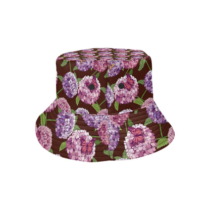 Hydrangea Pattern Print Design HD08 Unisex Bucket Hat